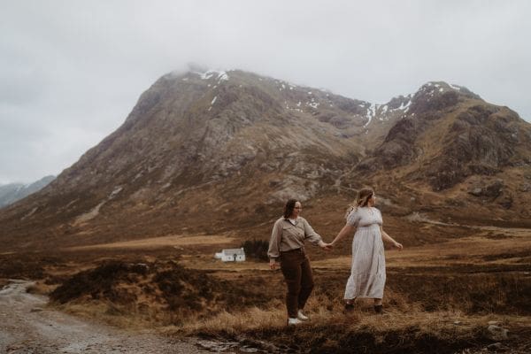 lgbtq couples photoshoot in glencoe mountains